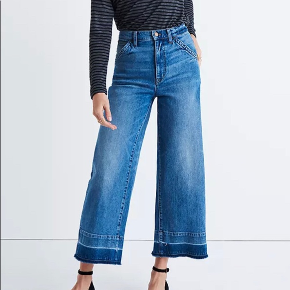 Madewell cropped wide leg jeans